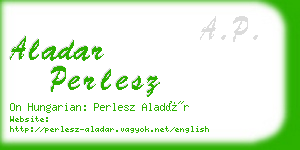 aladar perlesz business card